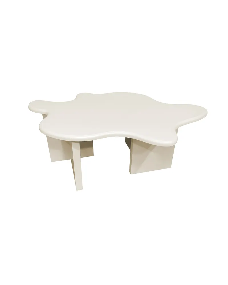 Flower Couchtisch in Beige mit verschieden ausgerichteten Beinen, FSC®-zertifiziert