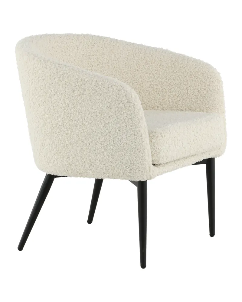 Fluffy Sessel aus Teddystoff in Weiß, Gestell Schwarz, Ansicht 11