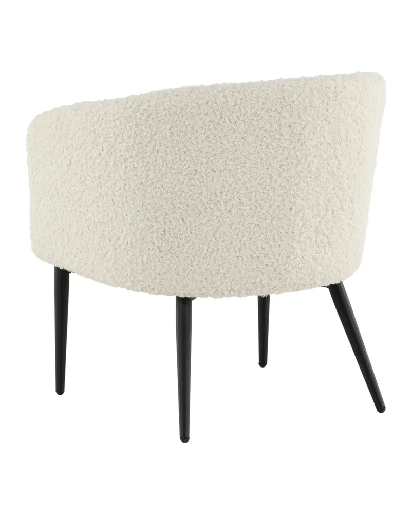 Fluffy Sessel aus Teddystoff in Weiß, Gestell Schwarz, Ansicht 6