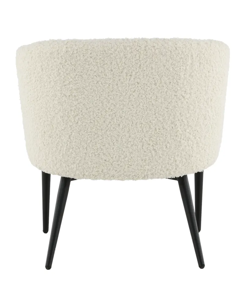 Fluffy Sessel aus Teddystoff in Weiß, Gestell Schwarz, Ansicht 7