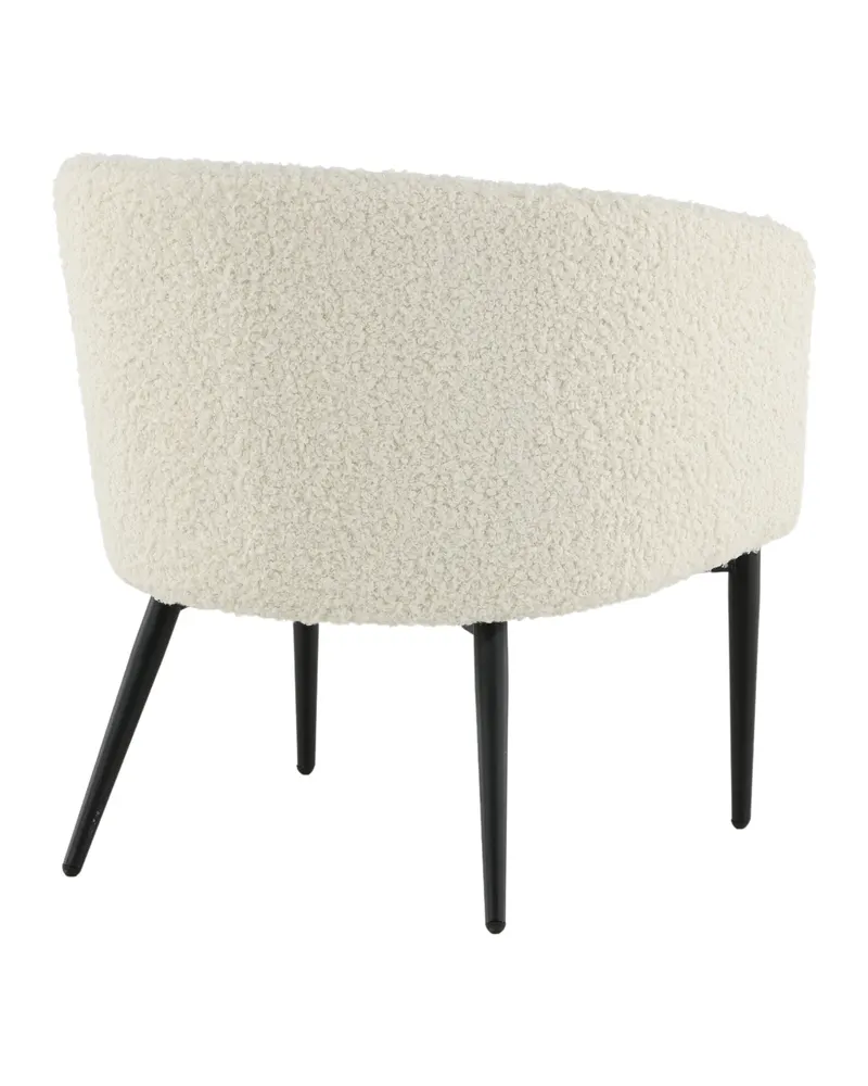 Fluffy Sessel aus Teddystoff in Weiß, Gestell Schwarz, Ansicht 8