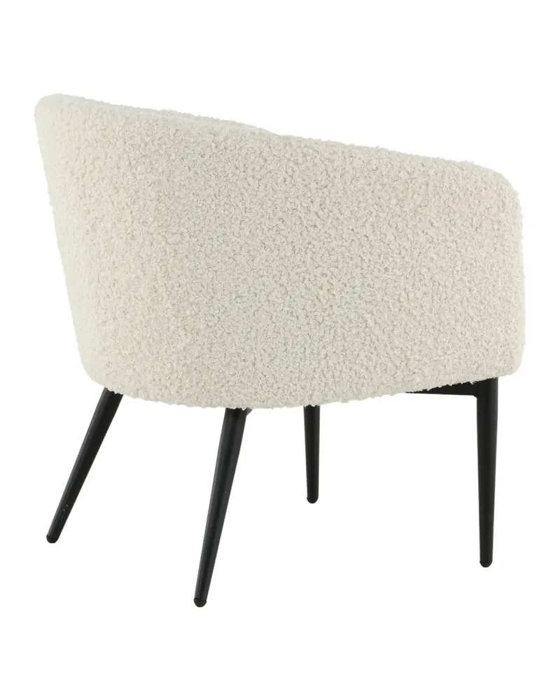 Fluffy Sessel aus Teddystoff in Weiß, Gestell Schwarz, Ansicht 9