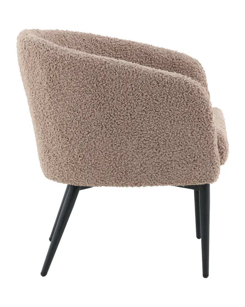 Fluffy Sessel aus Teddystoff in Braun, Gestell Schwarz, Ansicht 10