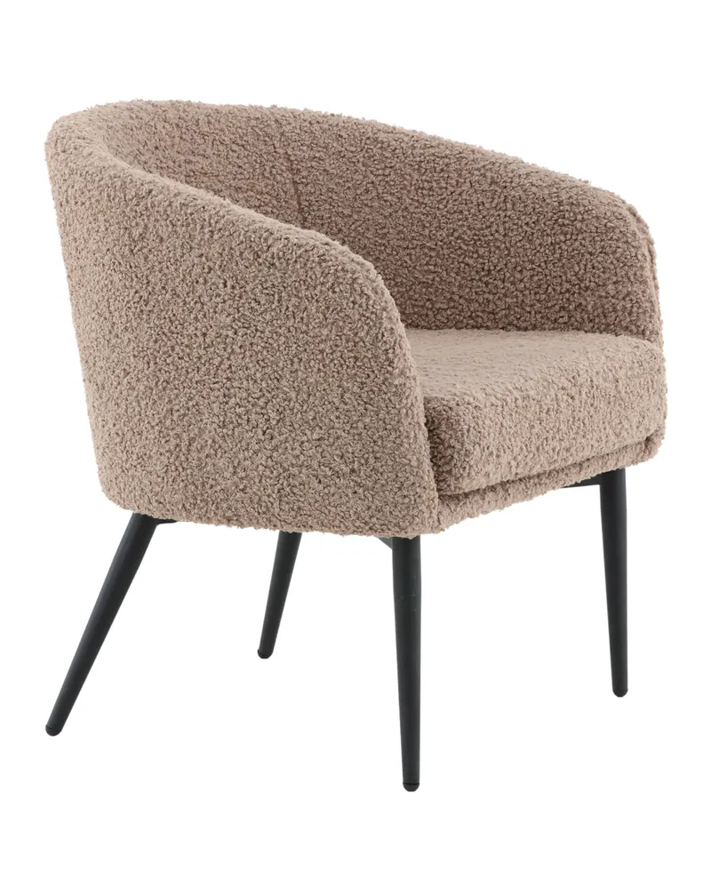 Fluffy Sessel aus Teddystoff in Braun, Gestell Schwarz, Ansicht 11
