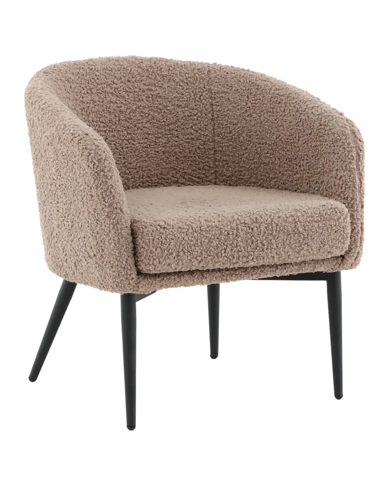 Fluffy Sessel aus Teddystoff in Braun, Gestell Schwarz, Ansicht 12