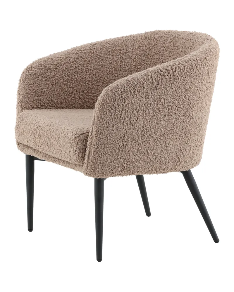 Fluffy Sessel aus Teddystoff in Braun, Gestell Schwarz, Ansicht 3