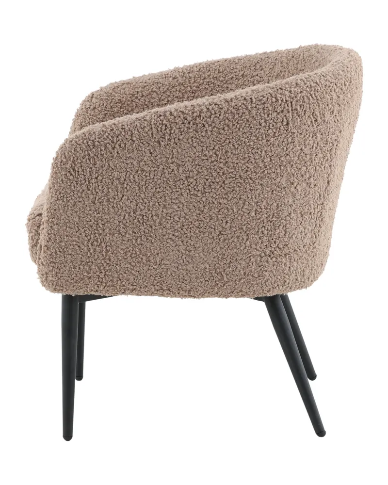 Fluffy Sessel aus Teddystoff in Braun, Gestell Schwarz, Ansicht 4