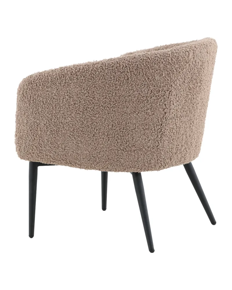 Fluffy Sessel aus Teddystoff in Braun, Gestell Schwarz, Ansicht 5