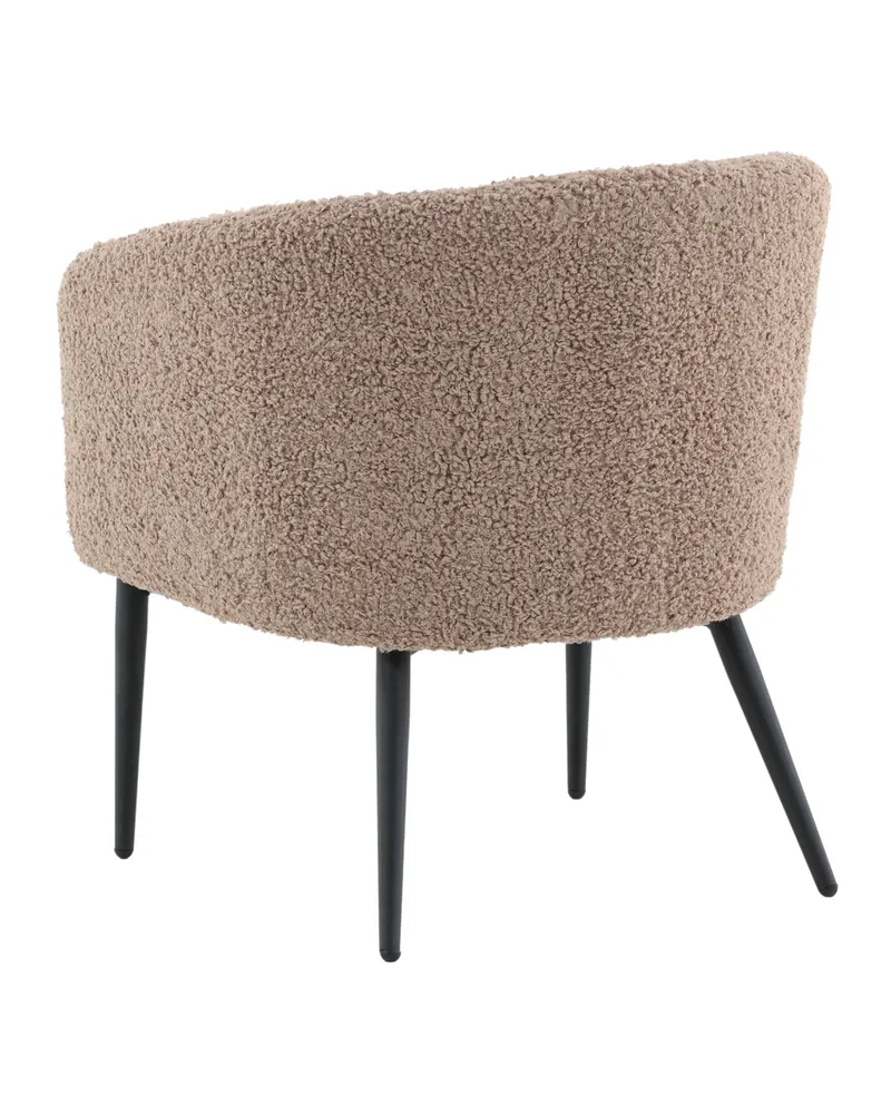 Fluffy Sessel aus Teddystoff in Braun, Gestell Schwarz, Ansicht 6