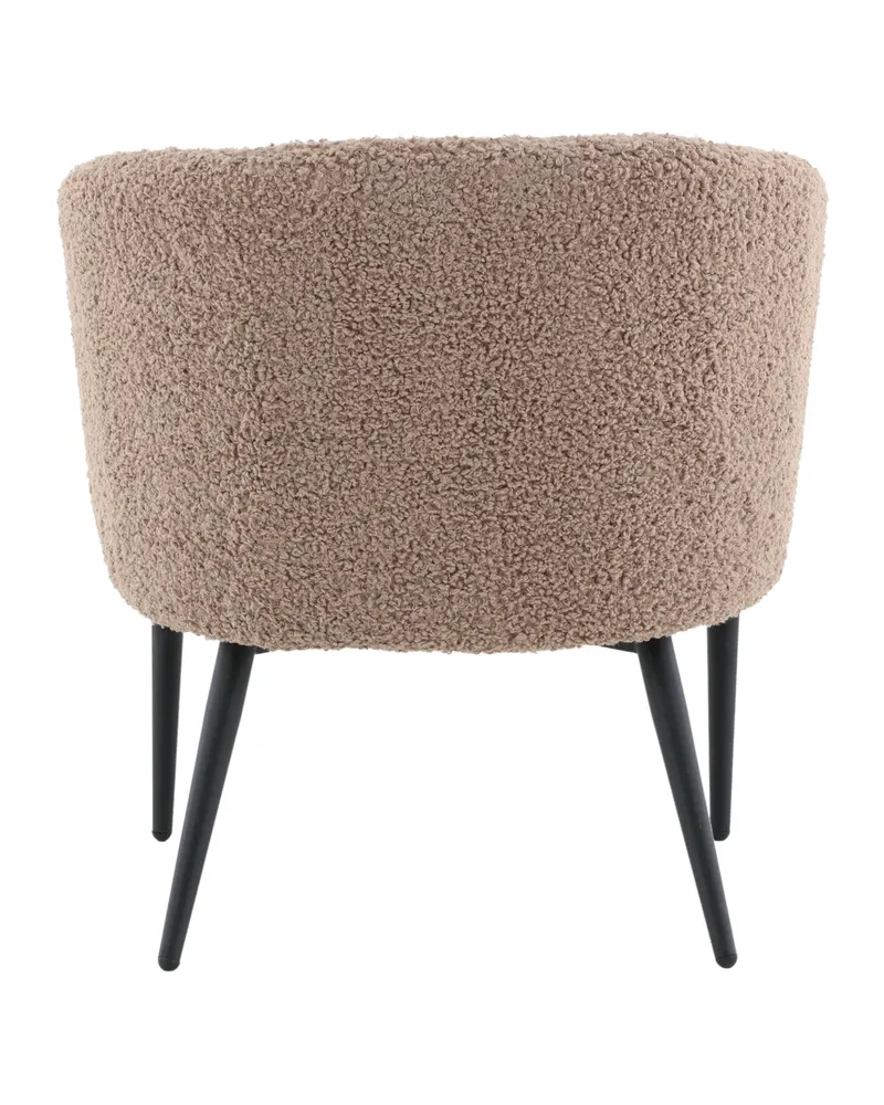 Fluffy Sessel aus Teddystoff in Braun, Gestell Schwarz, Ansicht 7