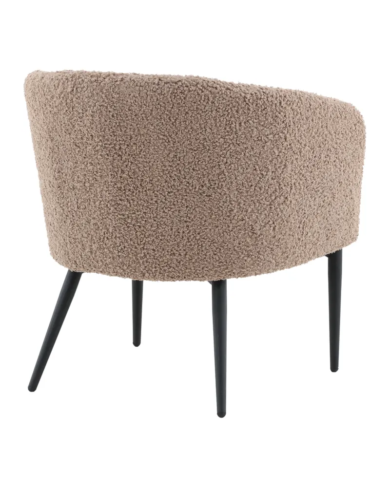 Fluffy Sessel aus Teddystoff in Braun, Gestell Schwarz, Ansicht 8