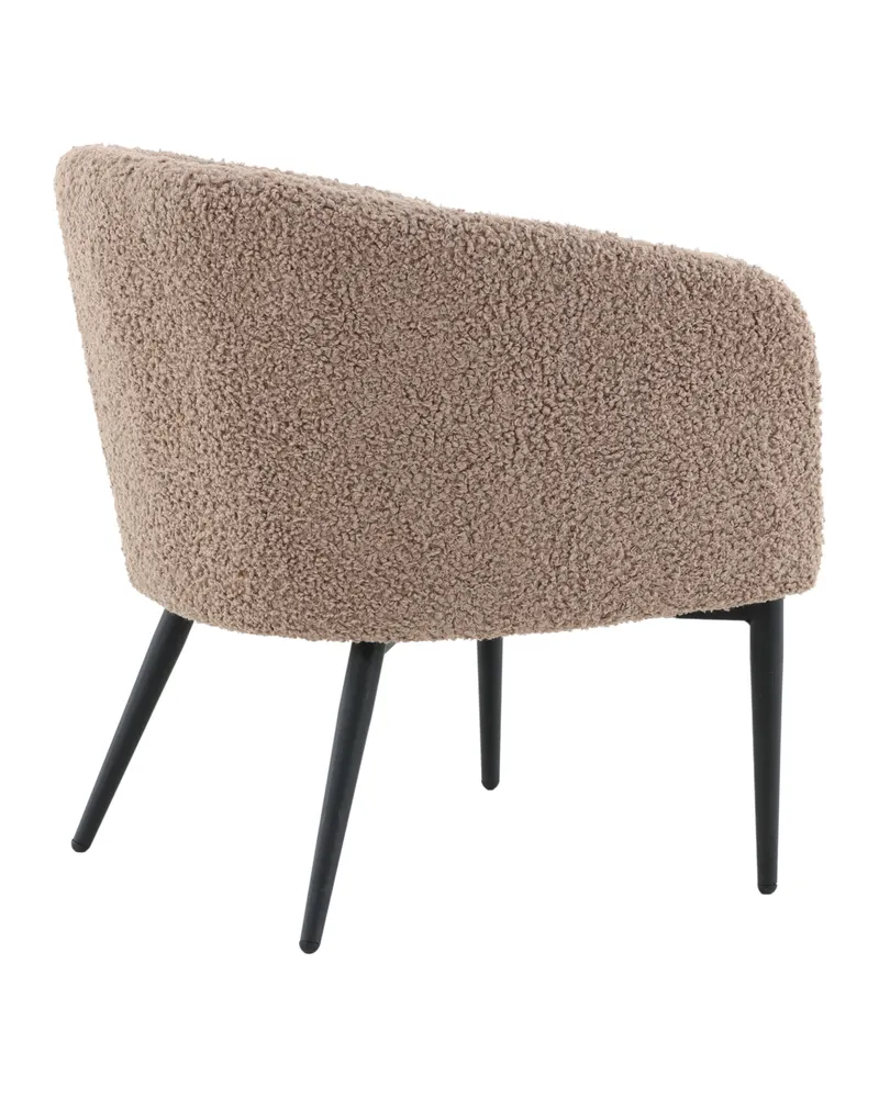 Fluffy Sessel aus Teddystoff in Braun, Gestell Schwarz, Ansicht 9