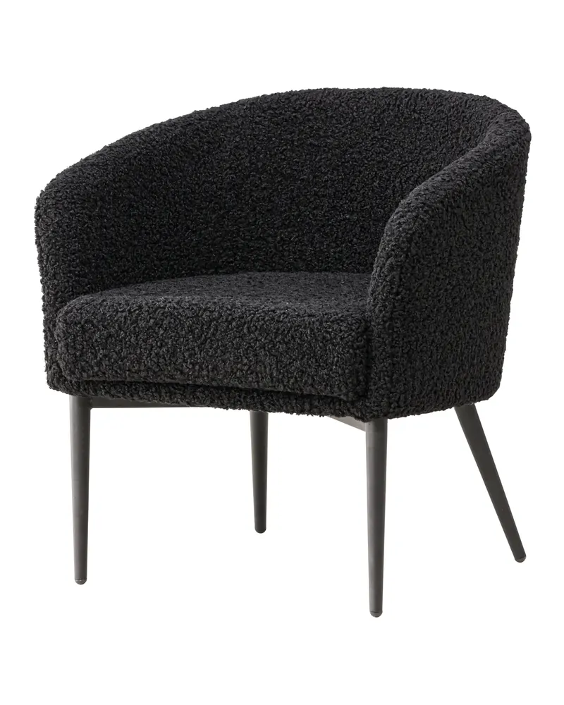 Fluffy Sessel aus Teddystoff in Schwarz, Ansicht 6