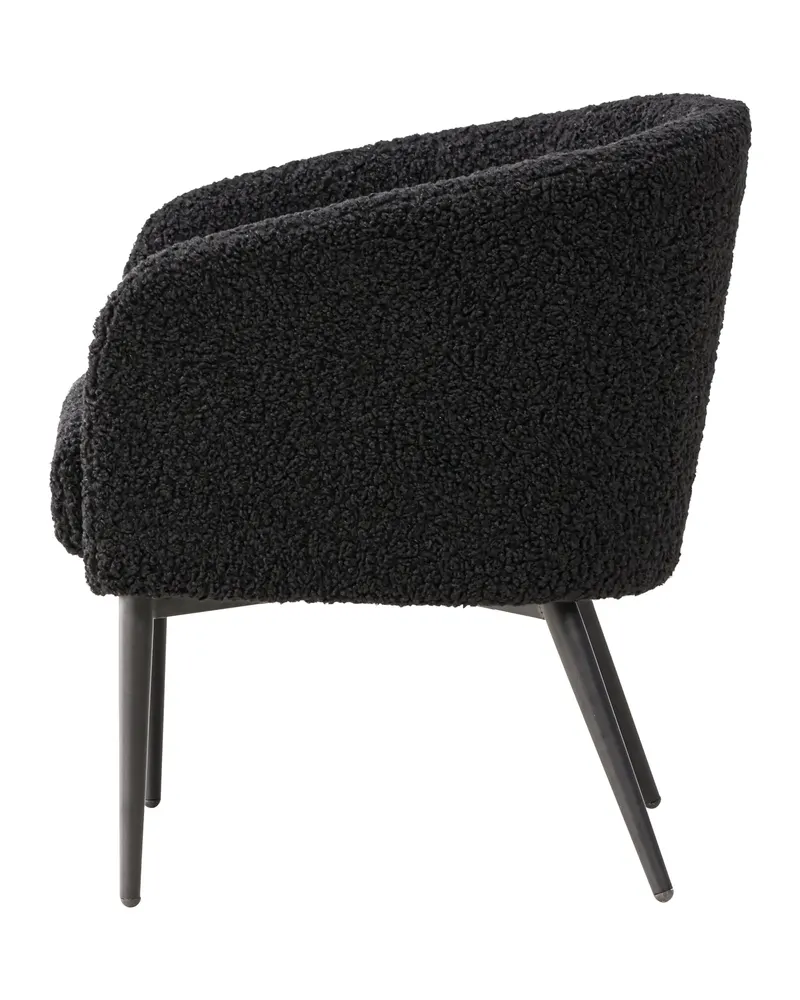 Fluffy Sessel aus Teddystoff in Schwarz, Ansicht 7