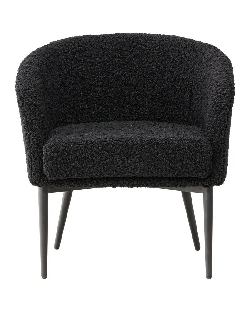 Fluffy Sessel aus Teddystoff in Schwarz, Ansicht 2