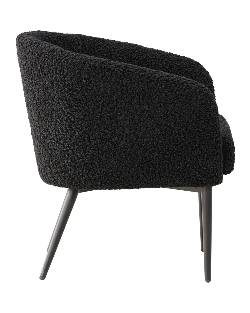 Fluffy Sessel aus Teddystoff in Schwarz, Ansicht 3