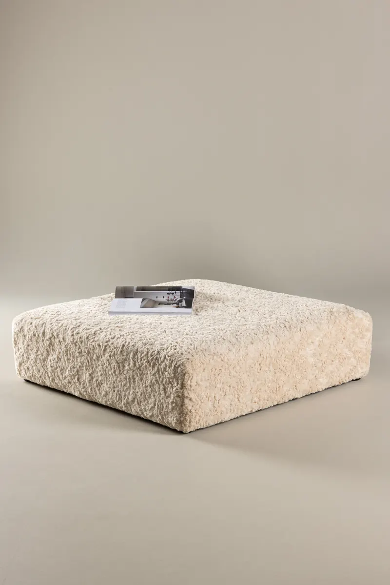 Frankie quadratischer Pouf aus Fleece in 100 × 30 × 100 cm, im Wohnraum, Ansicht 1