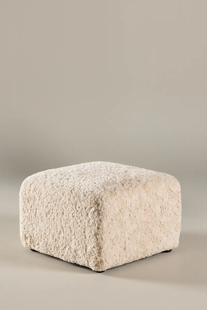 Frankie quadratischer Pouf aus Fleece in 50 × 35 × 50 cm, im Wohnraum, Ansicht 1