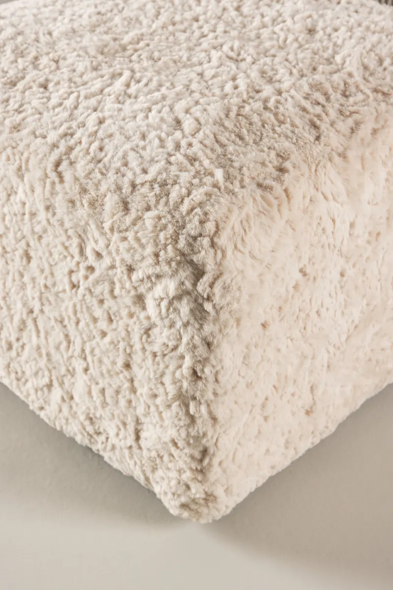 Frankie quadratischer Pouf aus Fleece in 50 × 35 × 50 cm, im Wohnraum, Ansicht 2