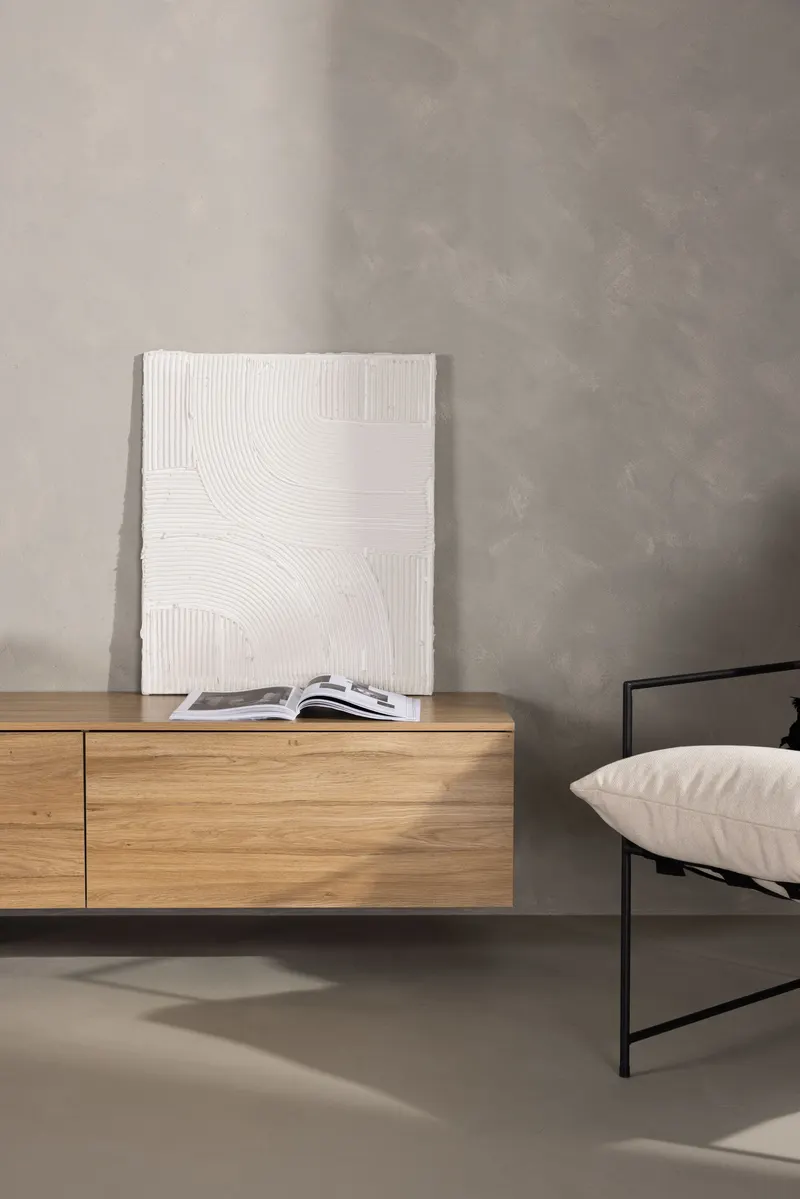 Frihamn flache Kommode in 45 × 35 × 160 cm, Natur, im Wohnraum, Ansicht 2