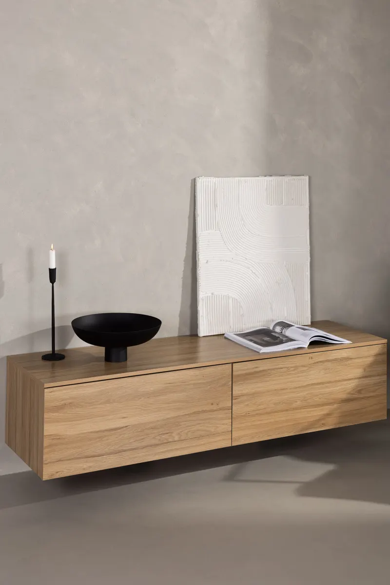 Frihamn flache Kommode in 45 × 35 × 160 cm, Natur, im Wohnraum, Ansicht 1