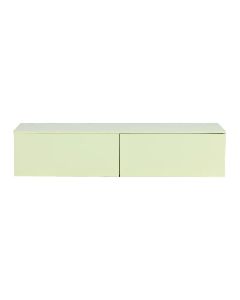 Frihamn flache Kommode, 160 cm breit und 35 cm hoch, Grün, Gestell Hellgrün