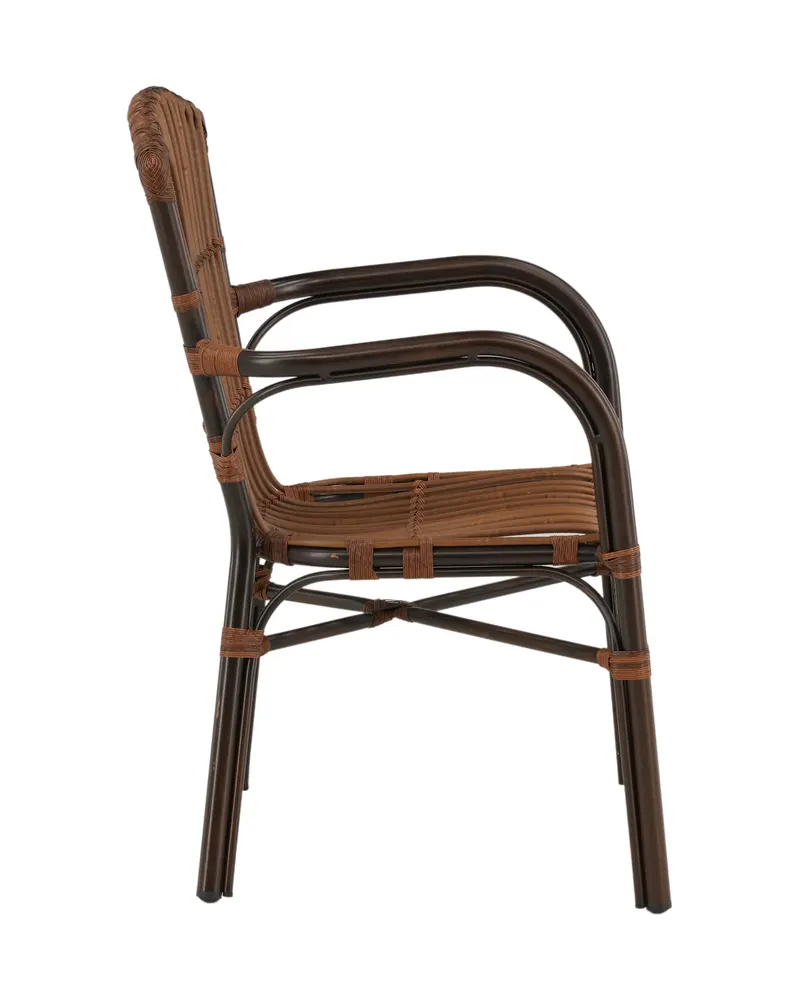 Galera Gartenstuhl mit Rattansitz und Armlehnen, Ansicht 2