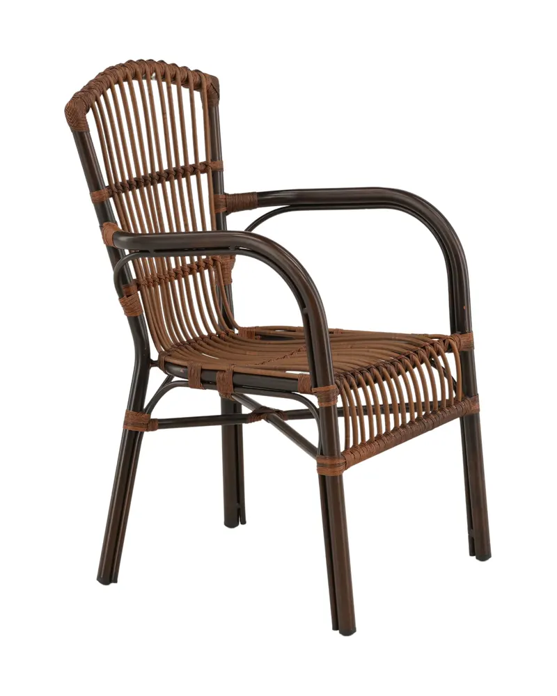 Galera Gartenstuhl mit Rattansitz und Armlehnen, Ansicht 4