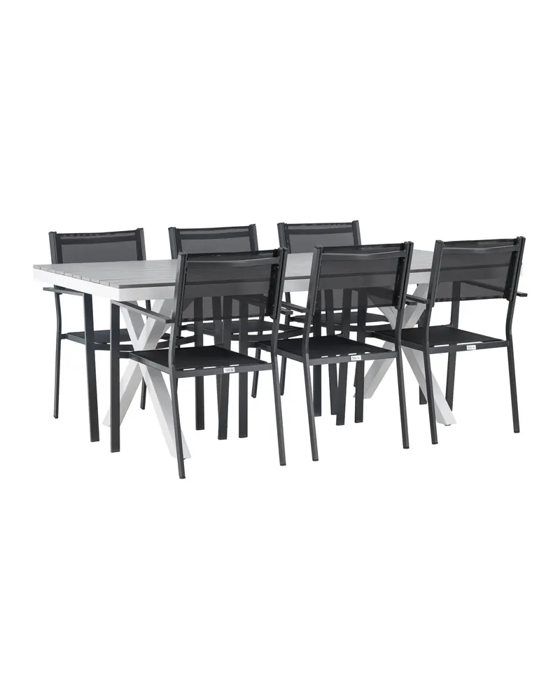 Garcia & Copacabana Gartenmöbel-Set mit hellem Tisch und 6 Stühlen, Ansicht 9