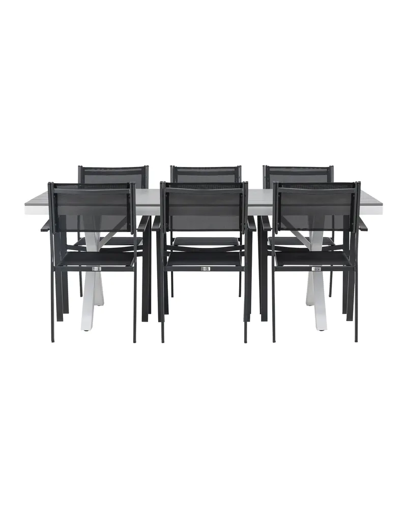 Garcia & Copacabana Gartenmöbel-Set mit hellem Tisch und 6 Stühlen, Ansicht 10