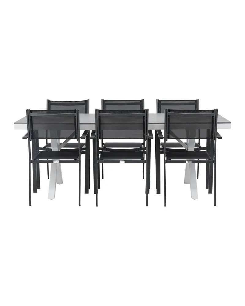 Garcia & Copacabana Gartenmöbel-Set mit hellem Tisch und 6 Stühlen, Ansicht 3
