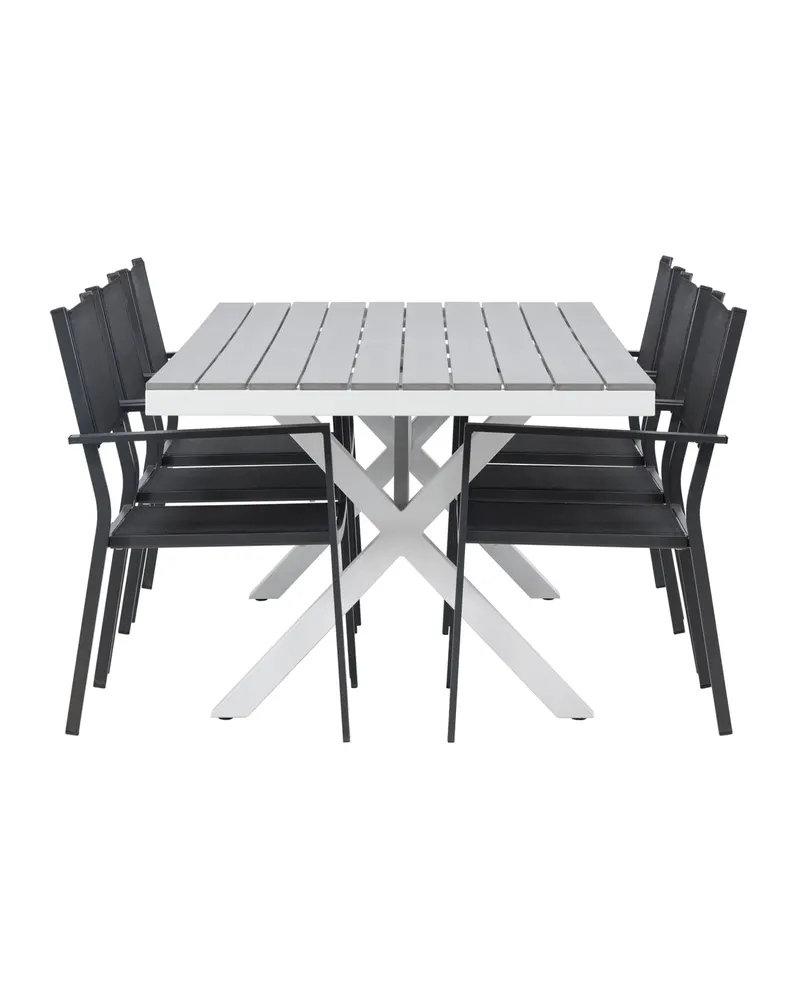 Garcia & Copacabana Gartenmöbel-Set mit hellem Tisch und 6 Stühlen, Ansicht 4
