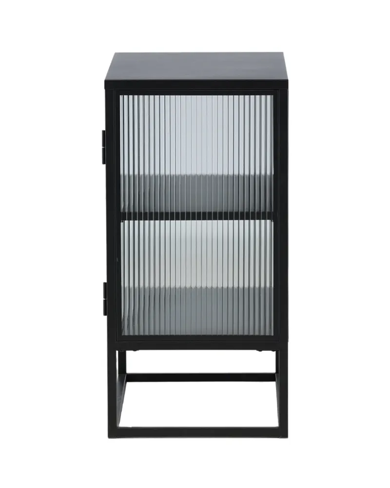 Garis Sideboard aus Stahl mit Glastüren in 40 × 80 × 70 cm, Schwarz, Ansicht 7