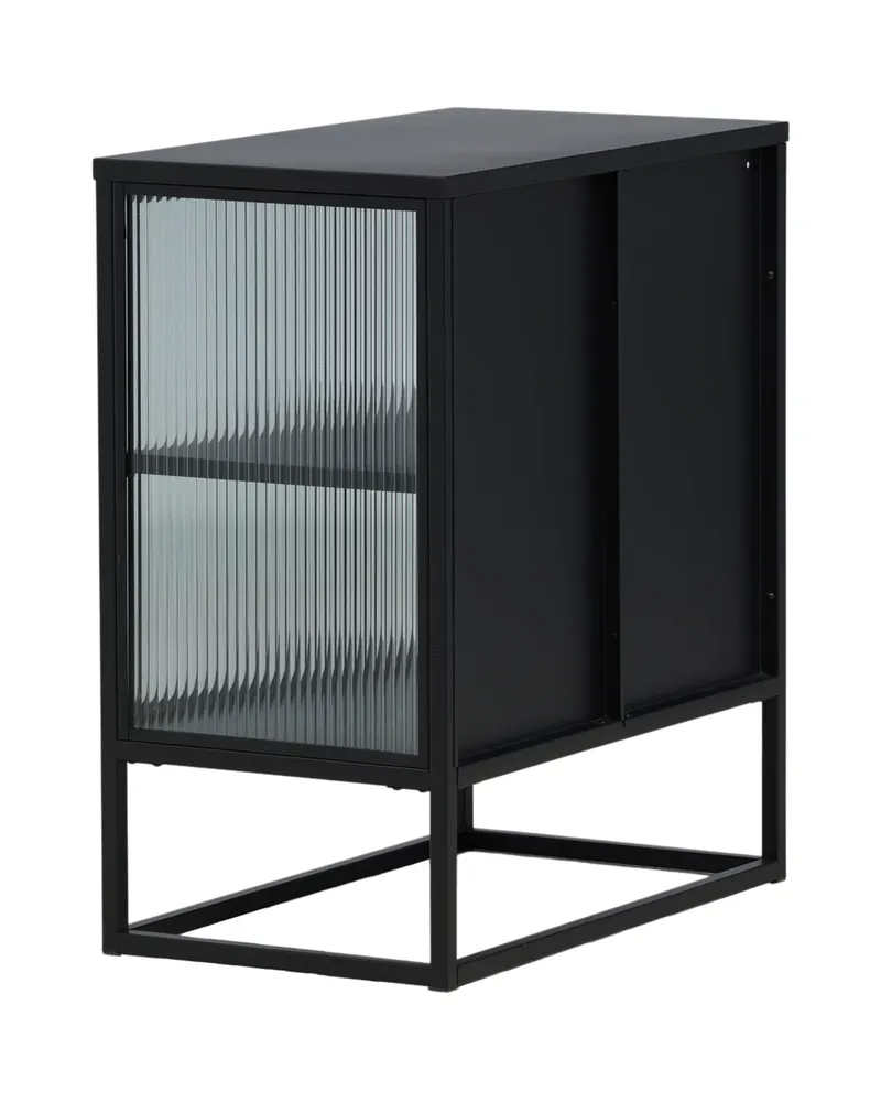 Garis Sideboard aus Stahl mit Glastüren in 40 × 80 × 70 cm, Schwarz, Ansicht 8