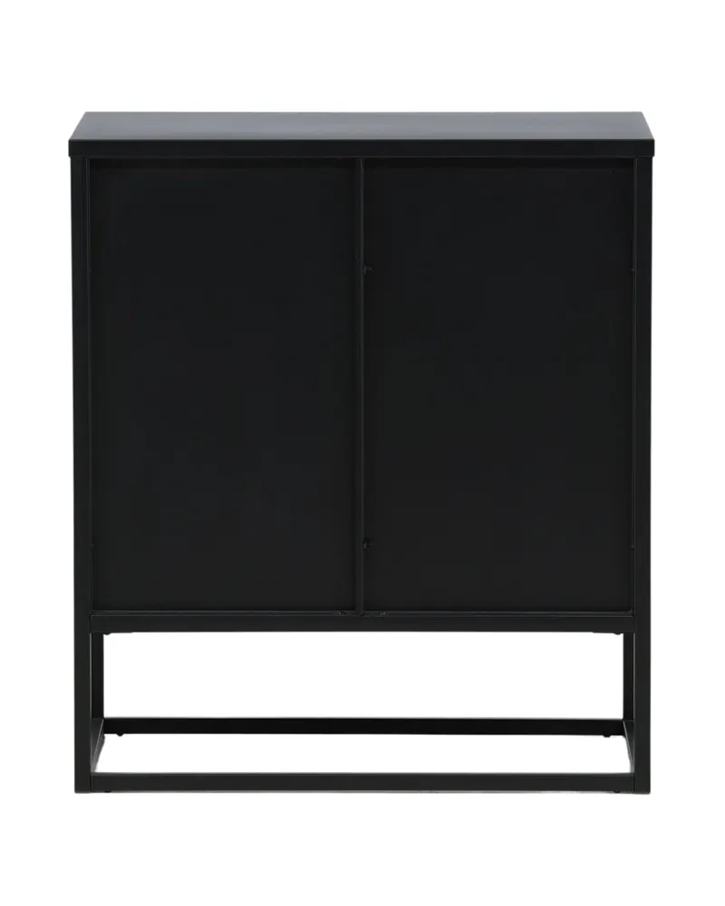 Garis Sideboard aus Stahl mit Glastüren in 40 × 80 × 70 cm, Schwarz, Ansicht 9