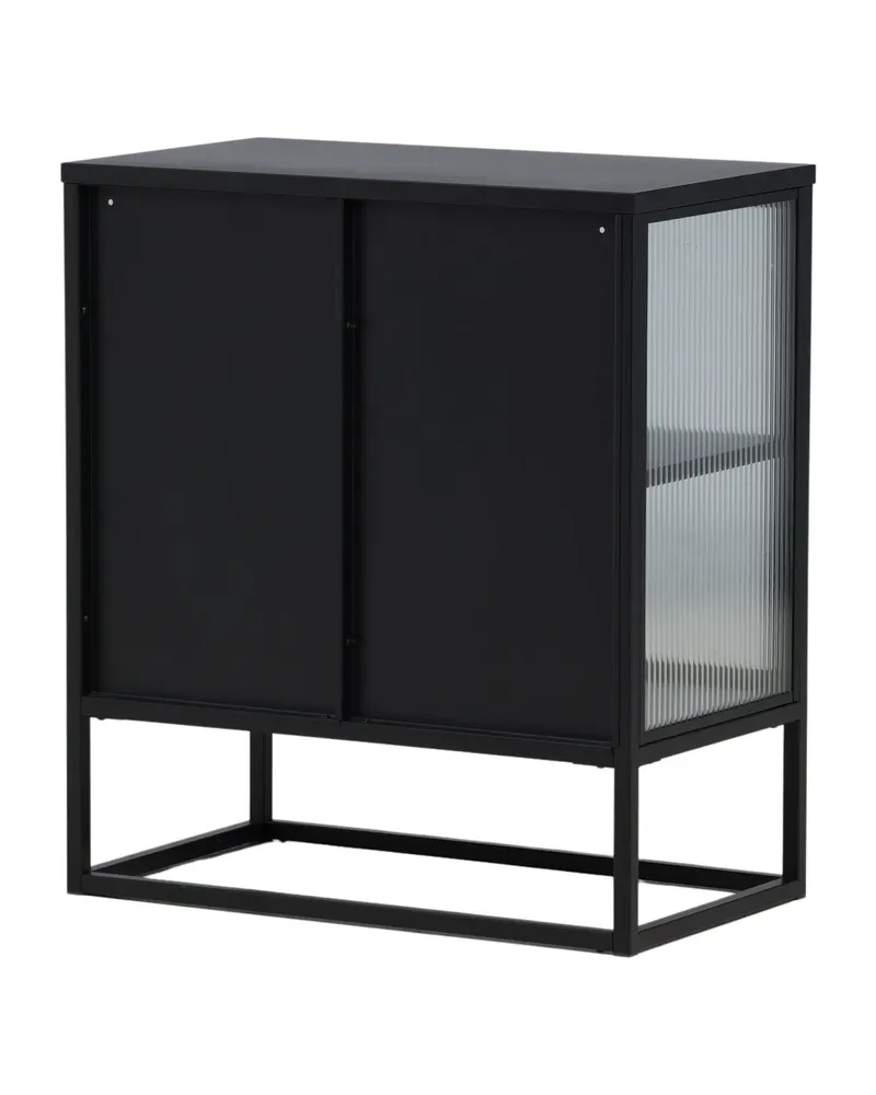 Garis Sideboard aus Stahl mit Glastüren in 40 × 80 × 70 cm, Schwarz, Ansicht 10