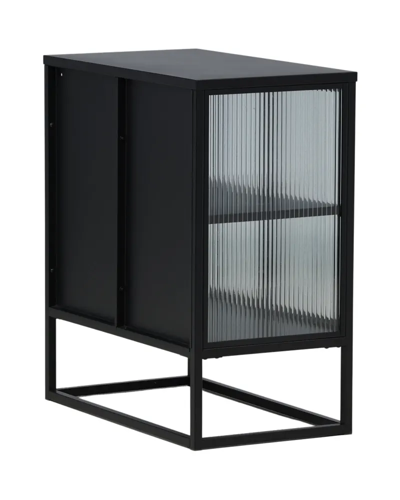 Garis Sideboard aus Stahl mit Glastüren in 40 × 80 × 70 cm, Schwarz, Ansicht 11