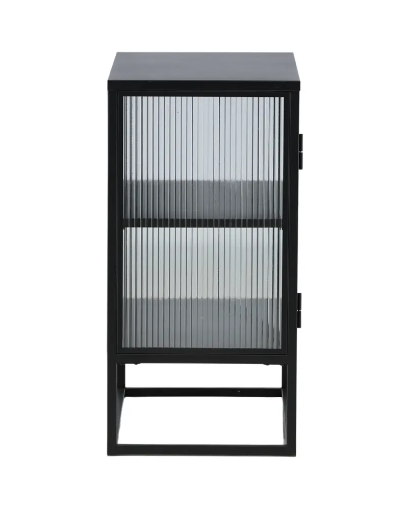 Garis Sideboard aus Stahl mit Glastüren in 40 × 80 × 70 cm, Schwarz, Ansicht 3