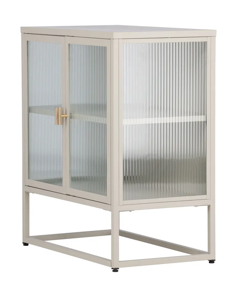 Garis Sideboard aus Stahl mit Glastüren in 40 × 80 × 70 cm, Beige, Ansicht 6