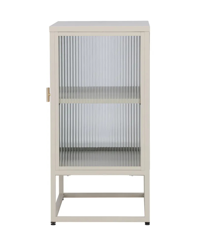 Garis Sideboard aus Stahl mit Glastüren in 40 × 80 × 70 cm, Beige, Ansicht 7