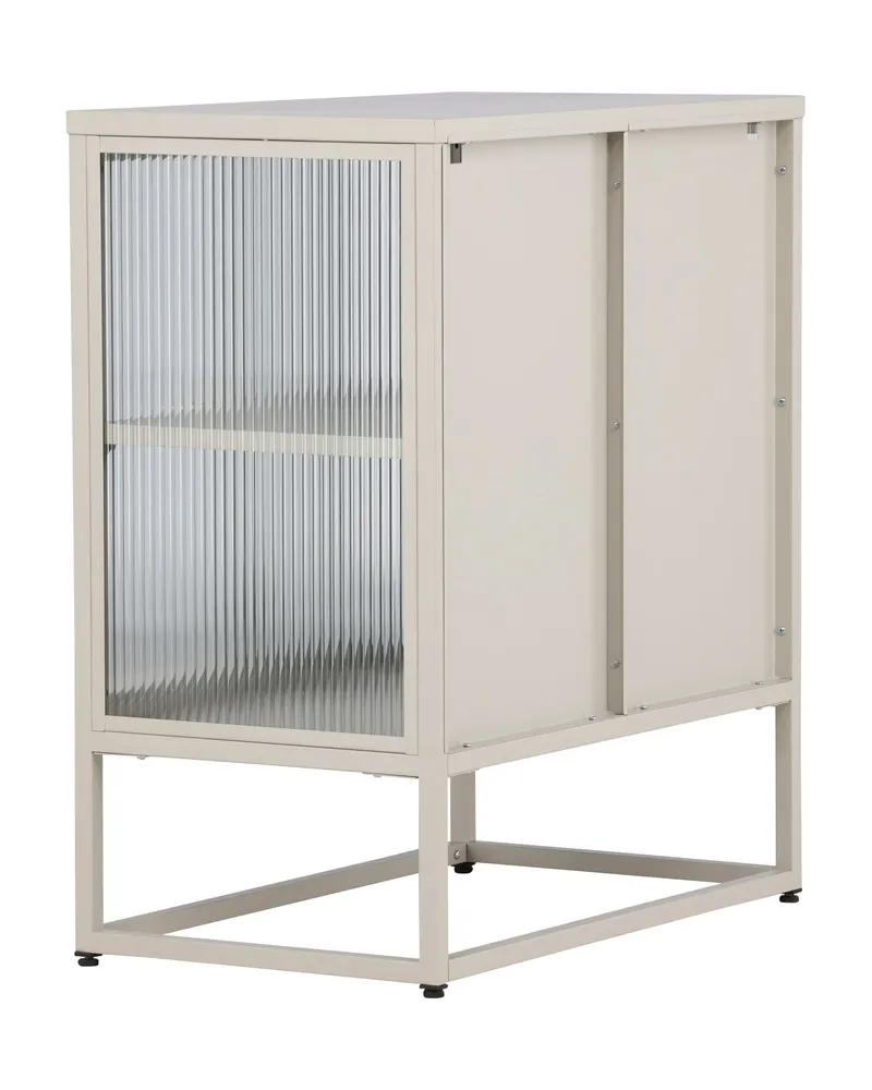 Garis Sideboard aus Stahl mit Glastüren in 40 × 80 × 70 cm, Beige, Ansicht 8