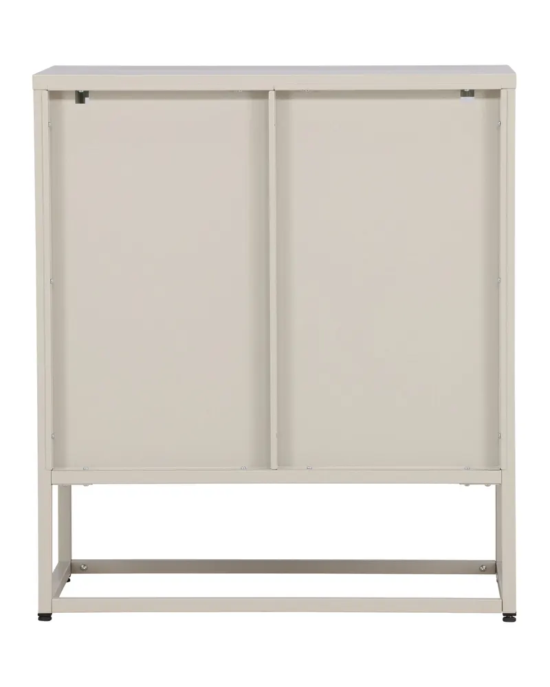 Garis Sideboard aus Stahl mit Glastüren in 40 × 80 × 70 cm, Beige, Ansicht 9