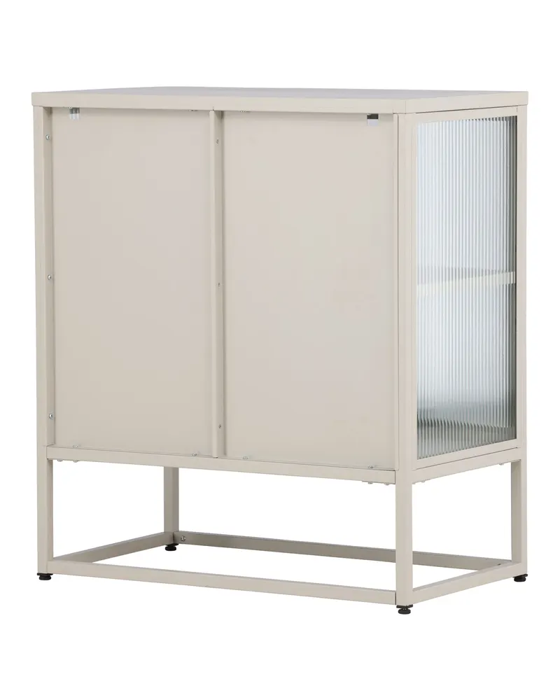 Garis Sideboard aus Stahl mit Glastüren in 40 × 80 × 70 cm, Beige, Ansicht 10