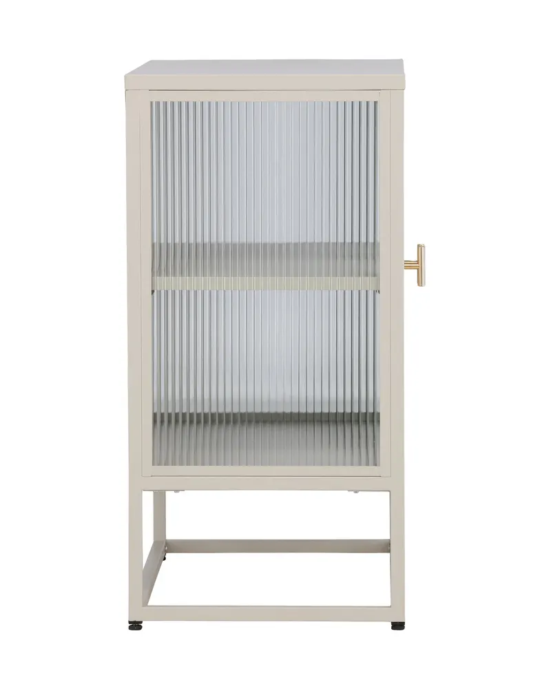 Garis Sideboard aus Stahl mit Glastüren in 40 × 80 × 70 cm, Beige, Ansicht 3