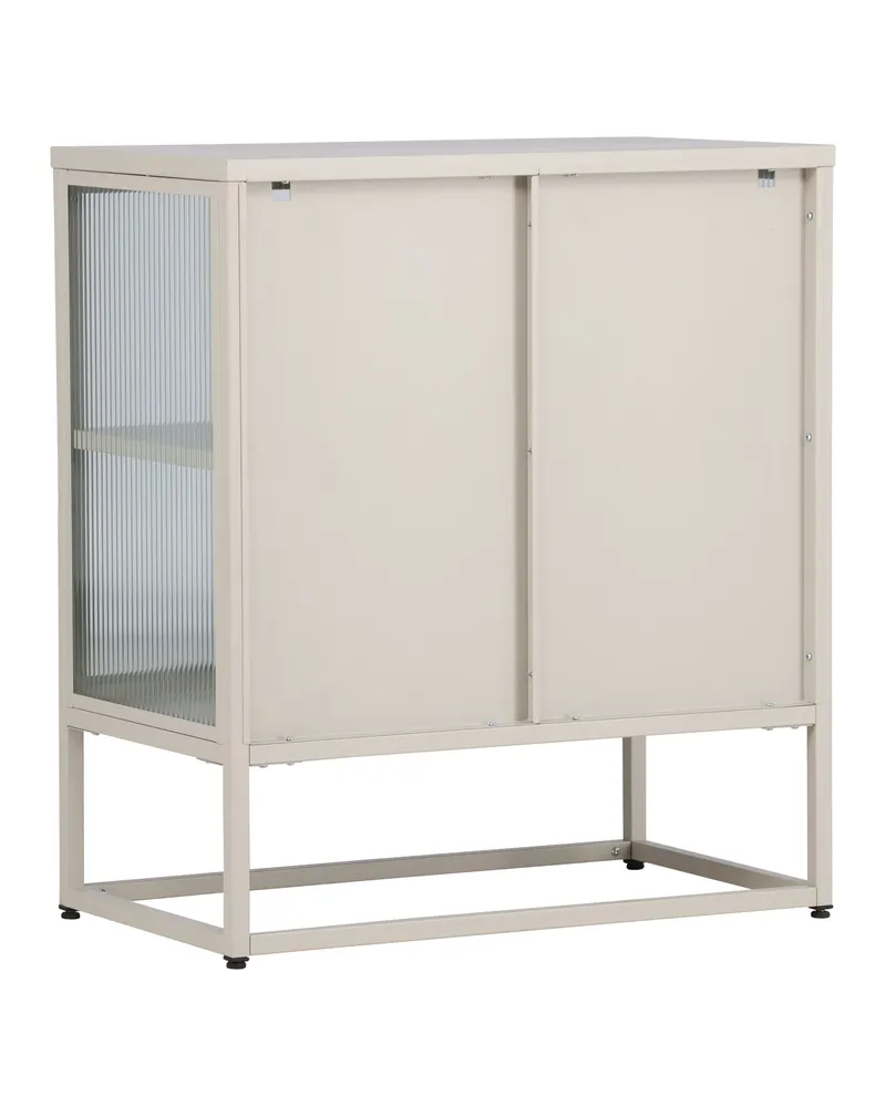Garis Sideboard aus Stahl mit Glastüren in 40 × 80 × 70 cm, Beige, Ansicht 5