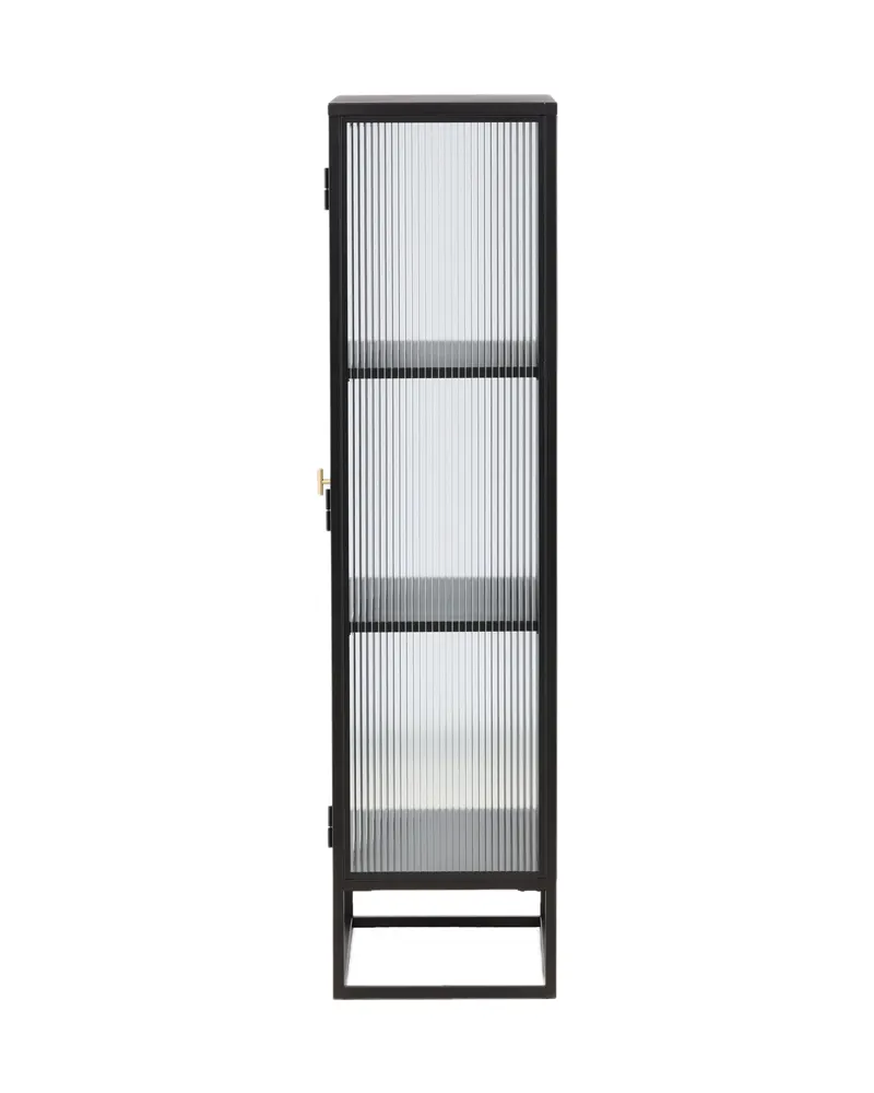 Garis Sideboard aus Stahl mit Glastüren in 40 × 160 × 70 cm, Schwarz, Ansicht 8