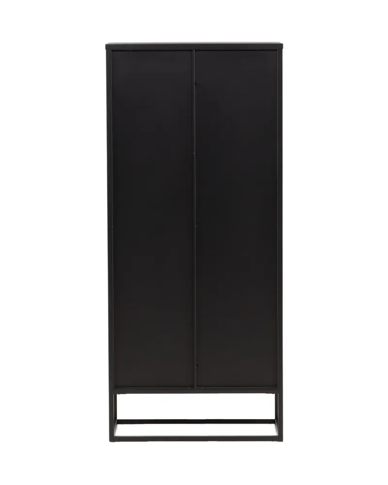Garis Sideboard aus Stahl mit Glastüren in 40 × 160 × 70 cm, Schwarz, Ansicht 10