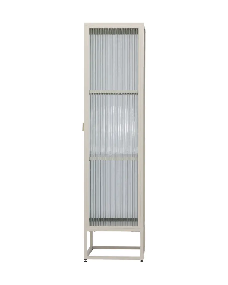 Garis Sideboard aus Stahl mit Glastüren in 40 × 160 × 70 cm, Beige, Ansicht 7