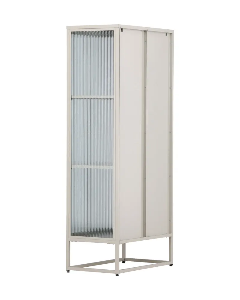 Garis Sideboard aus Stahl mit Glastüren in 40 × 160 × 70 cm, Beige, Ansicht 8