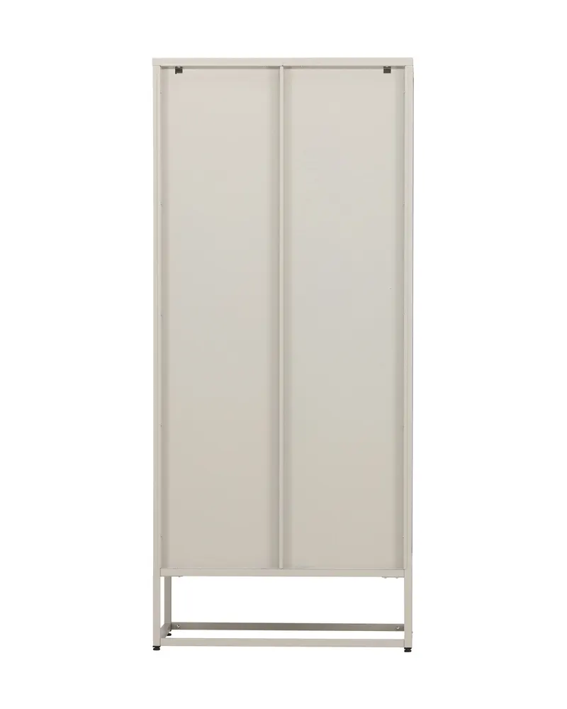 Garis Sideboard aus Stahl mit Glastüren in 40 × 160 × 70 cm, Beige, Ansicht 9